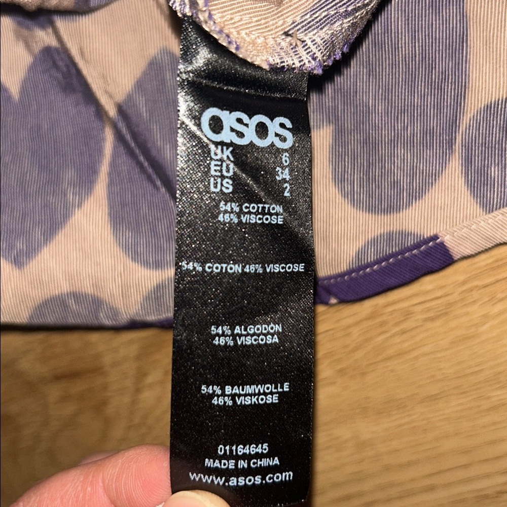 ASOS Purple Heart Dress with Black Collar - Picture 9 of 10